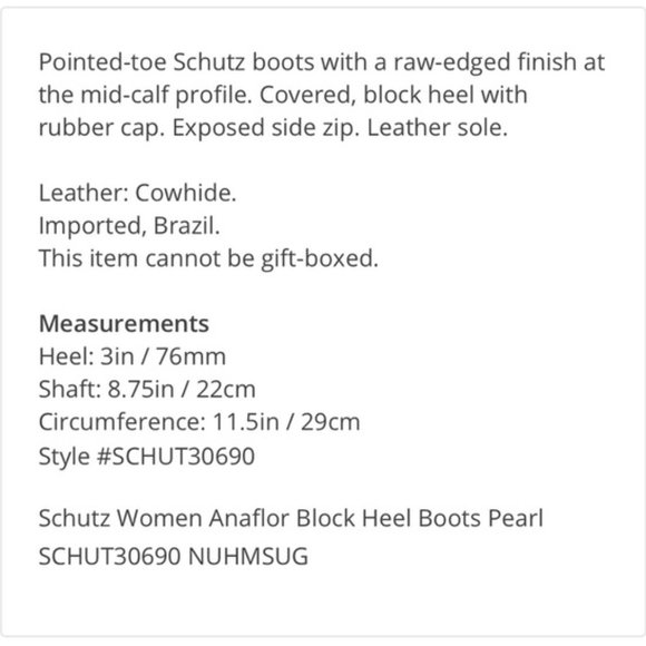 Schutz "Anaflor" Leather Boots in Pearl - Picture 7 of 10
